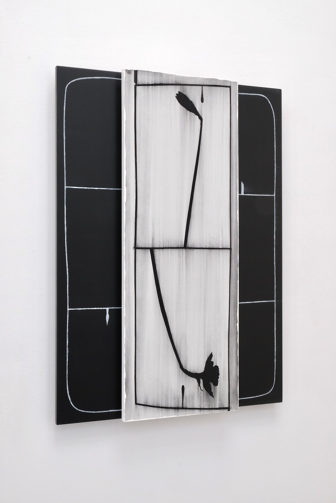 Untitled 2019, acrylic, alkyd and pencil on panel, 55 x 40 cm, private collection