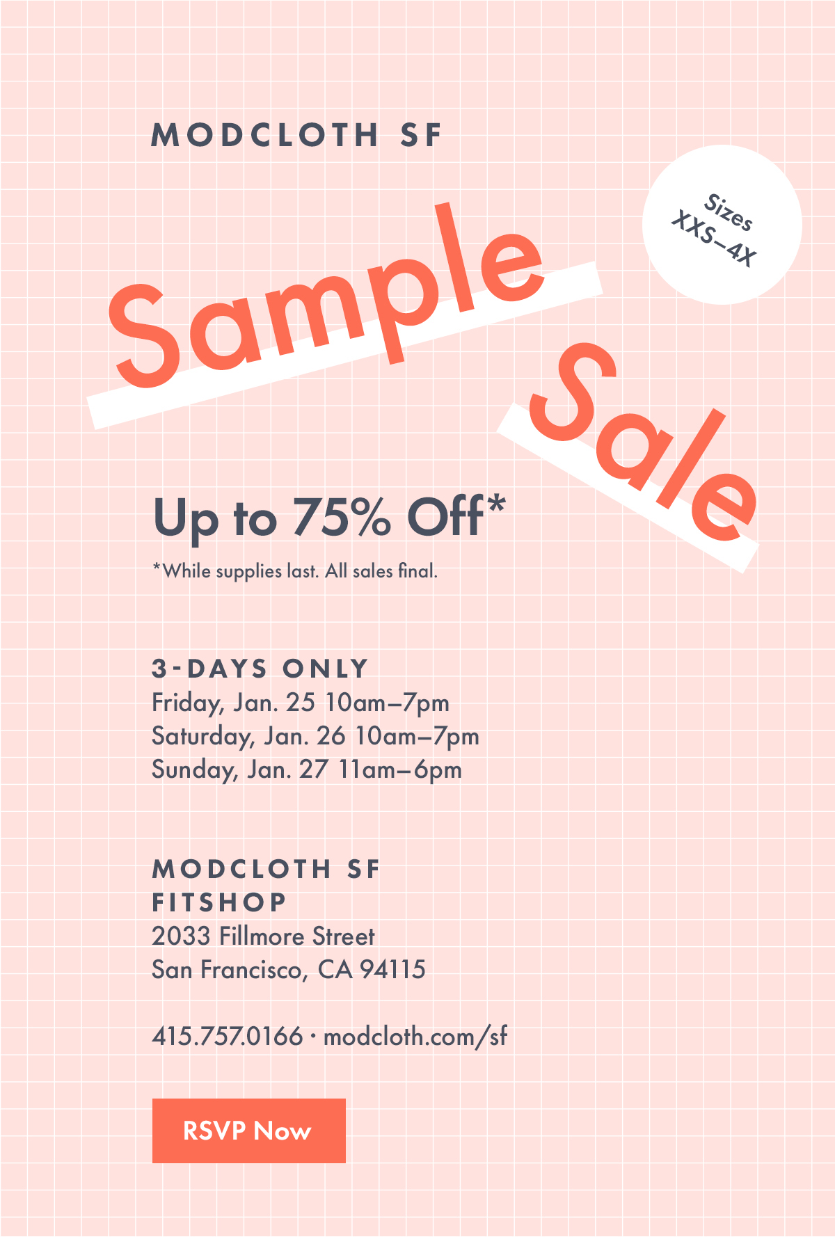 Store sample sale email
