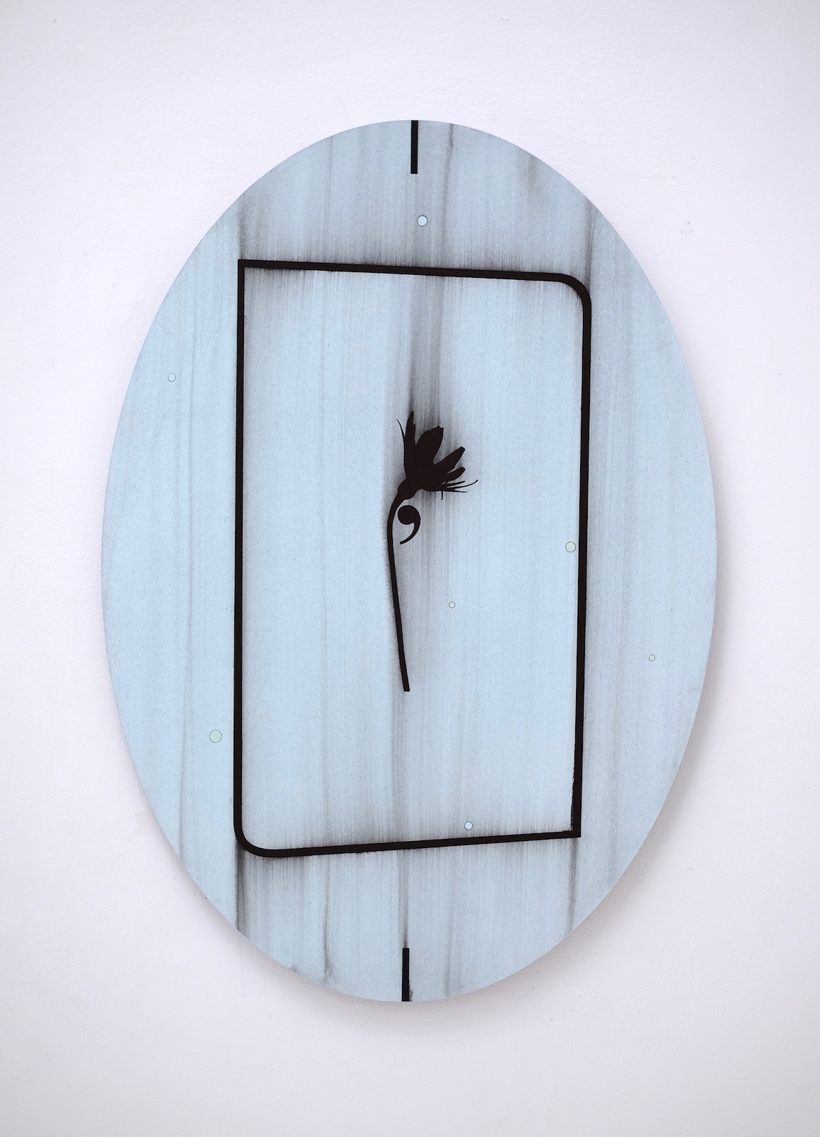 Untitled 2020, acrylic and pencil on paper/aluminium, 44.5 x 31 cm