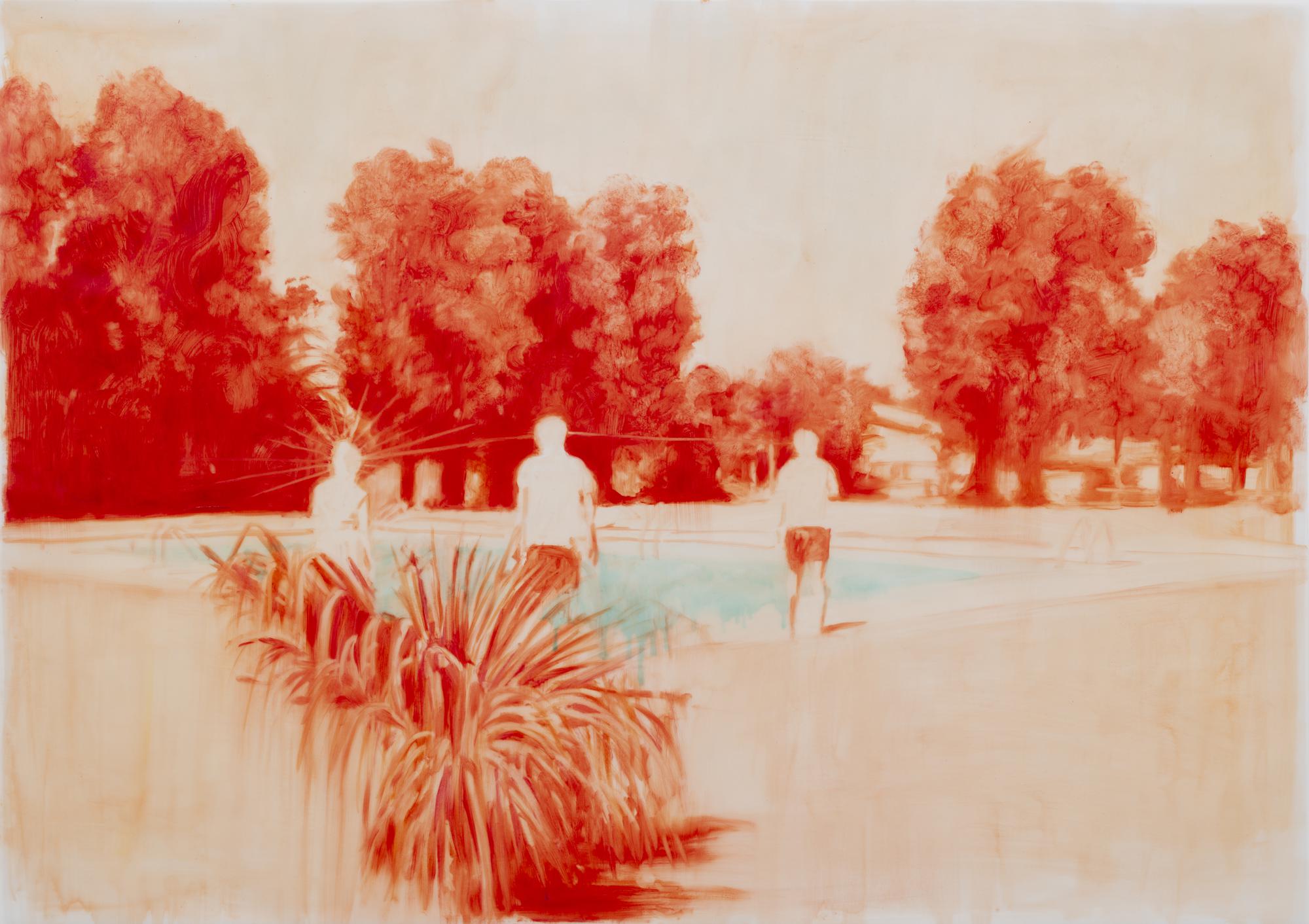 A Long Afternoon, 2019 Oil on tracing paper, 60 × 80 cm