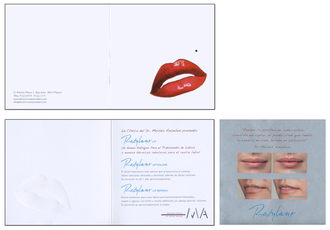 Presentaci&oacute;n de T&eacute;cnicas para Realce Labial para 'Doctor Mois&eacute;s Amselem' Formato: 16 x 16 cms