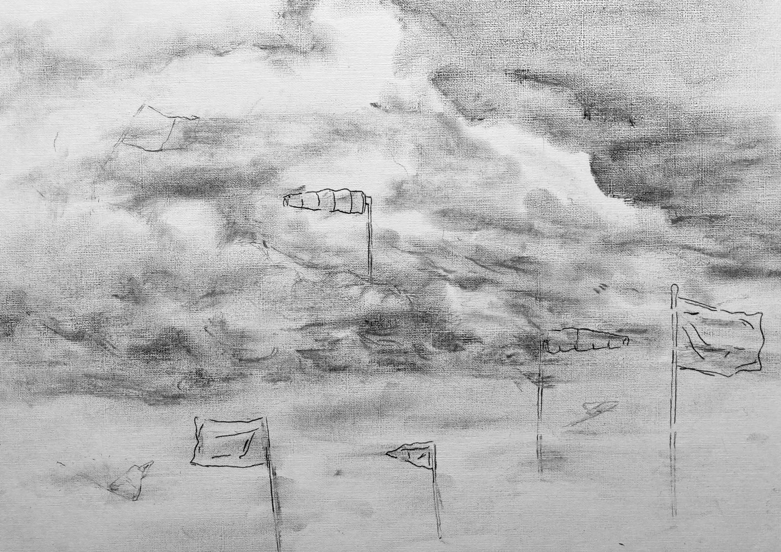 Rhizome - Adel Bentounsi - La Récolte I, 2022 - Dessin sur papier - 30 x 50 cm - Courtesy de l'artiste et Rhizome