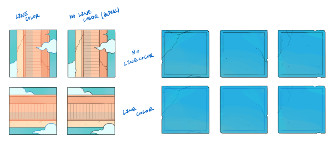 ↑ rough lineart and color style