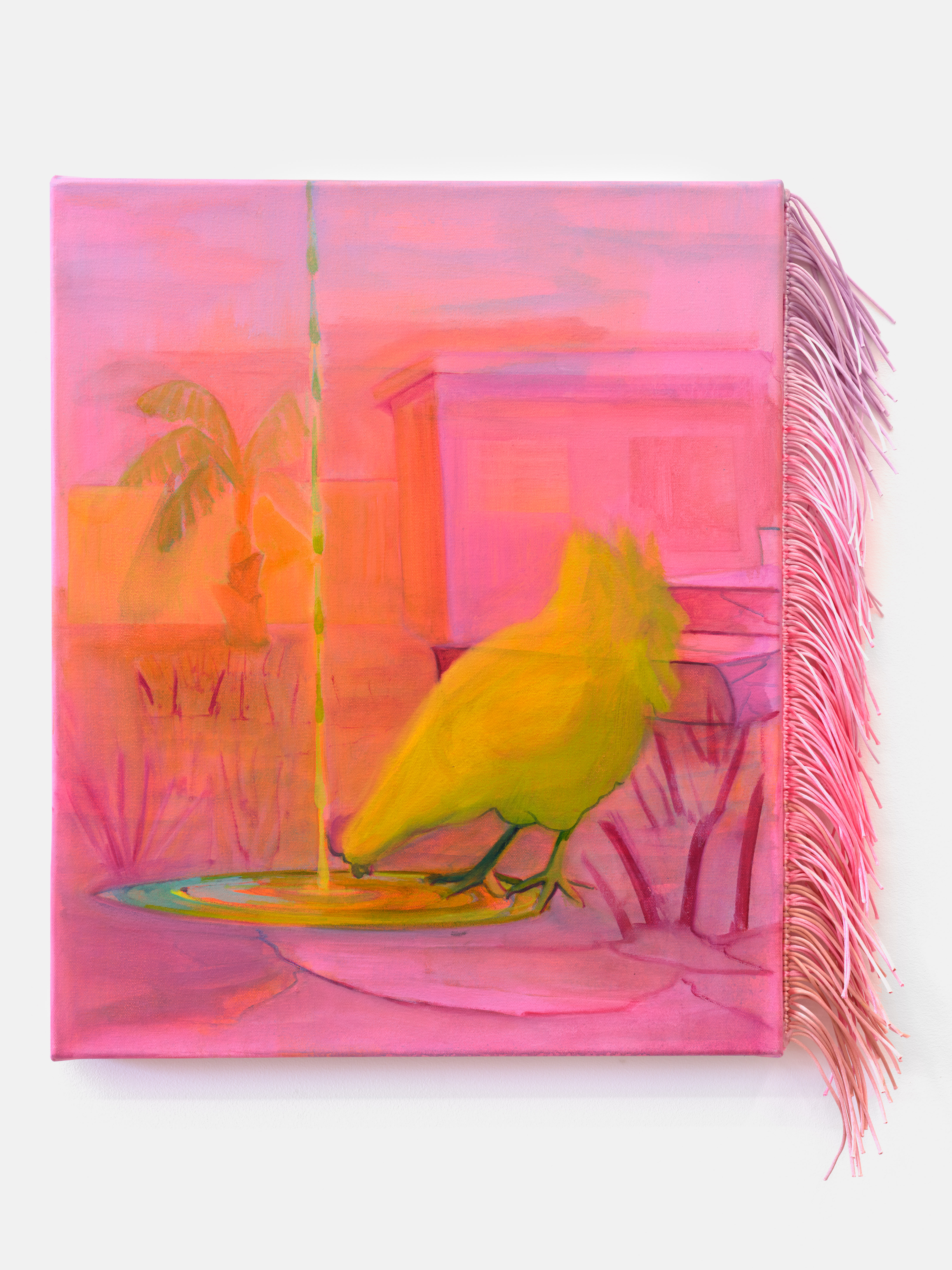 sweet and sour, 2023, oil and satin on canvas, 24x20 in