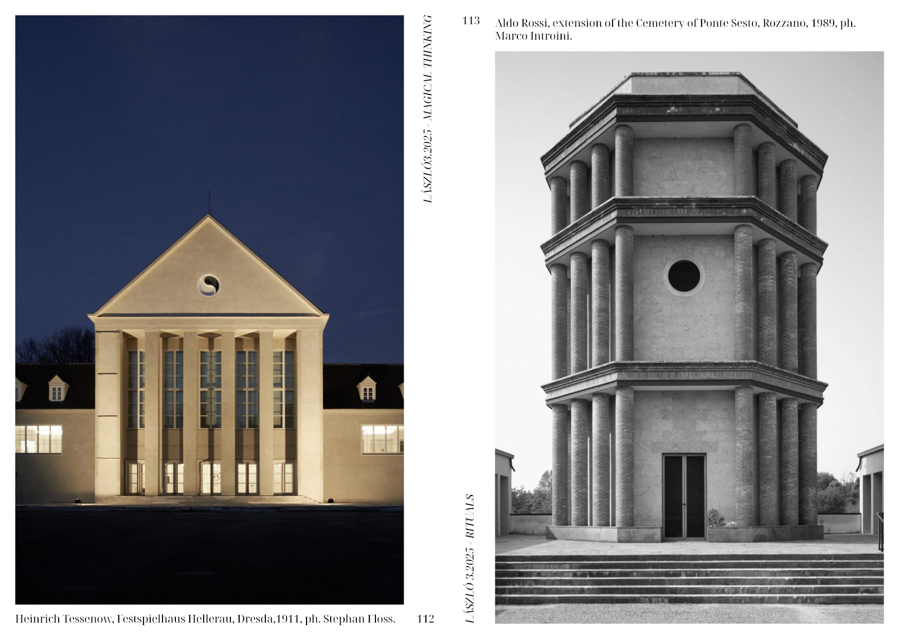 Heinrich Tessenow, Festspielhaus Hellerau, Aldo Rossi, extension of the Cemetery of Ponte Sesto