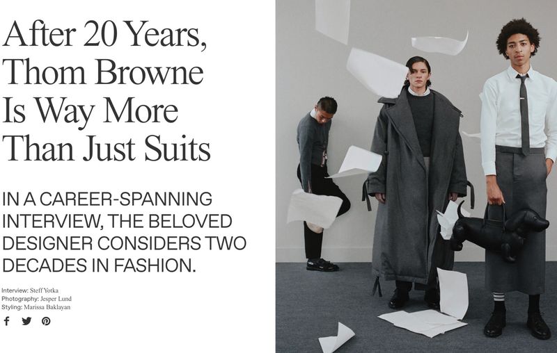 Diego Andrade for SSENSE x Thom Browne editorial