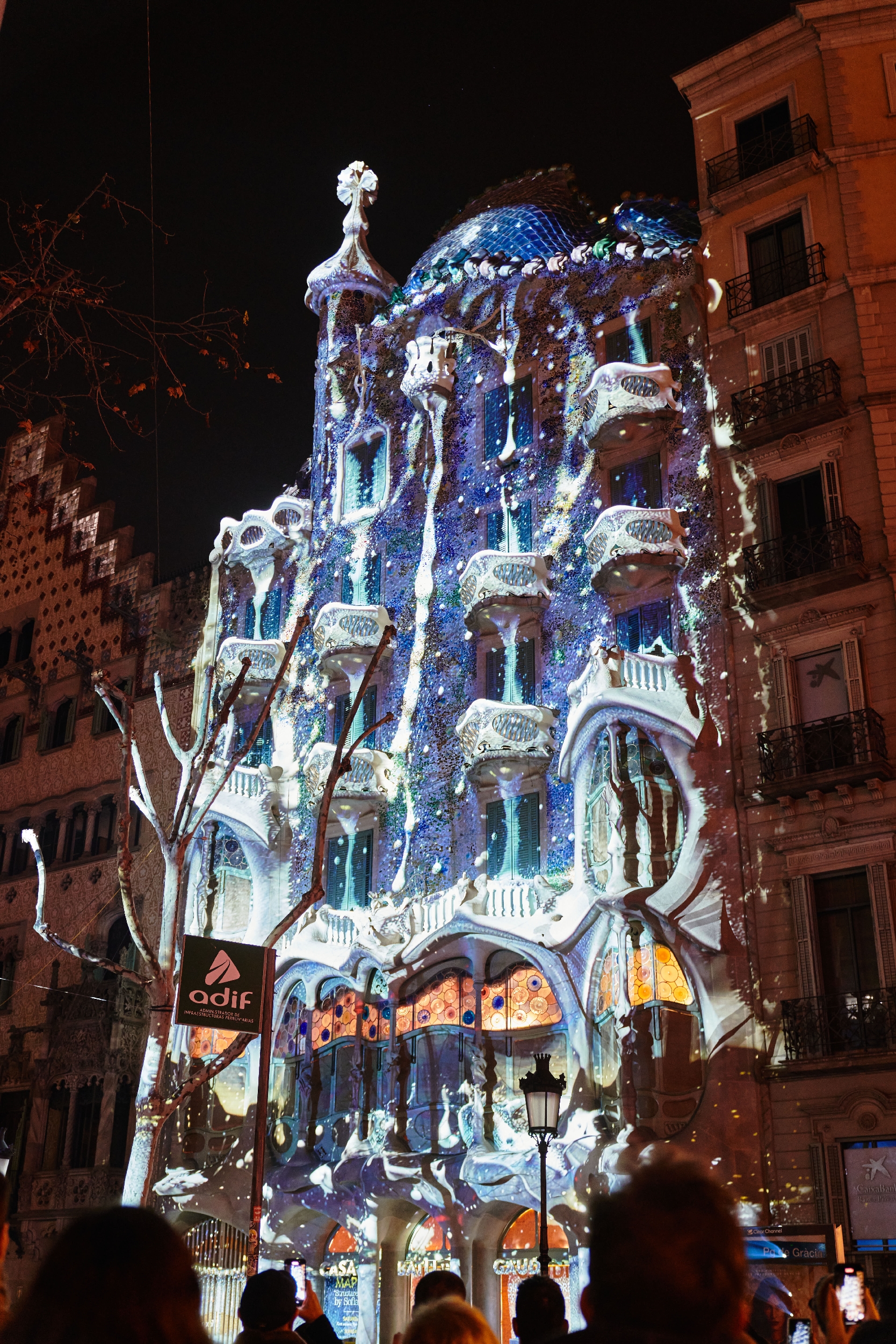 Structures of Being projection on Casa Batlló 2