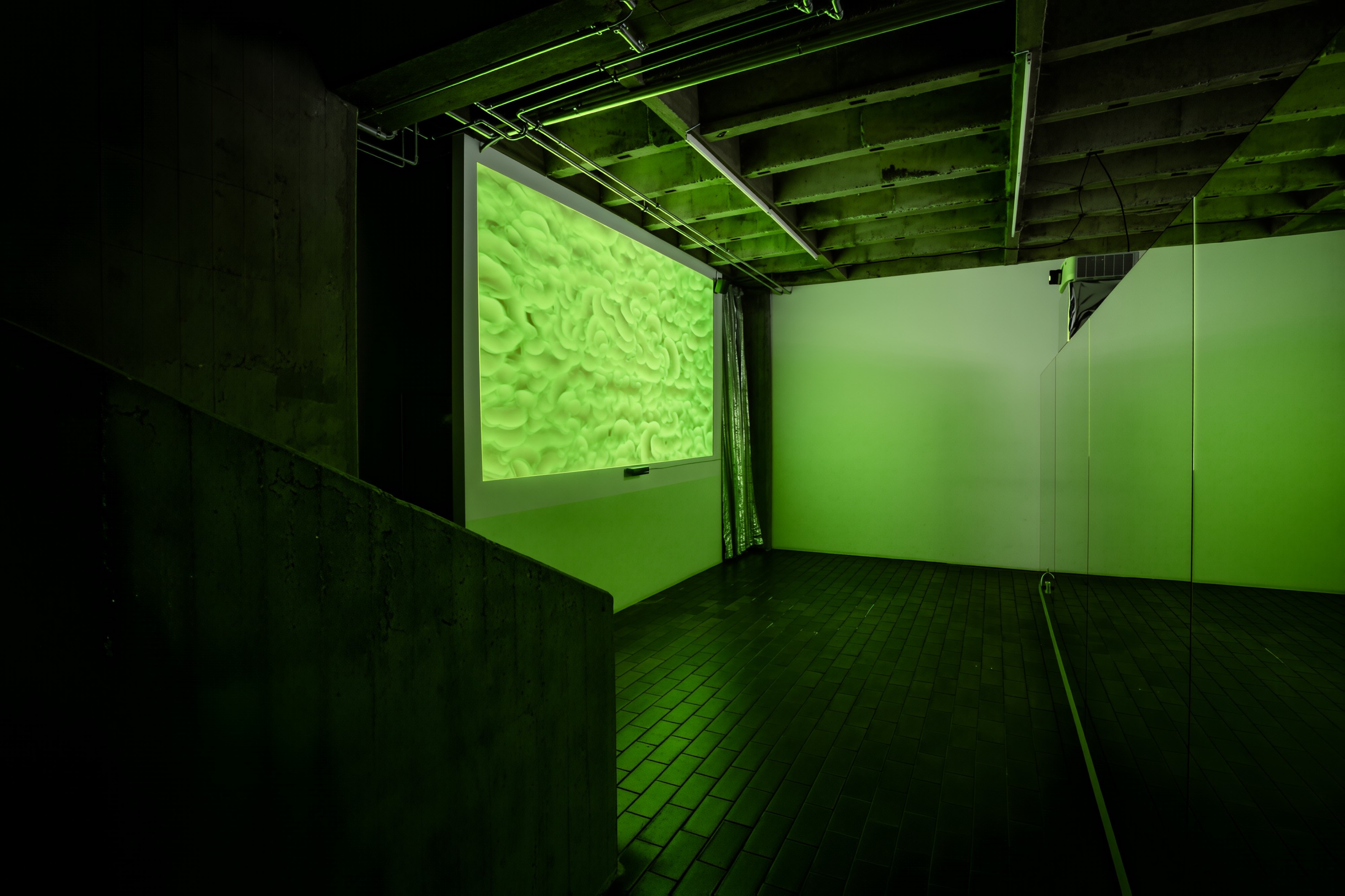 LED-lit installation detail at 032c headquarters