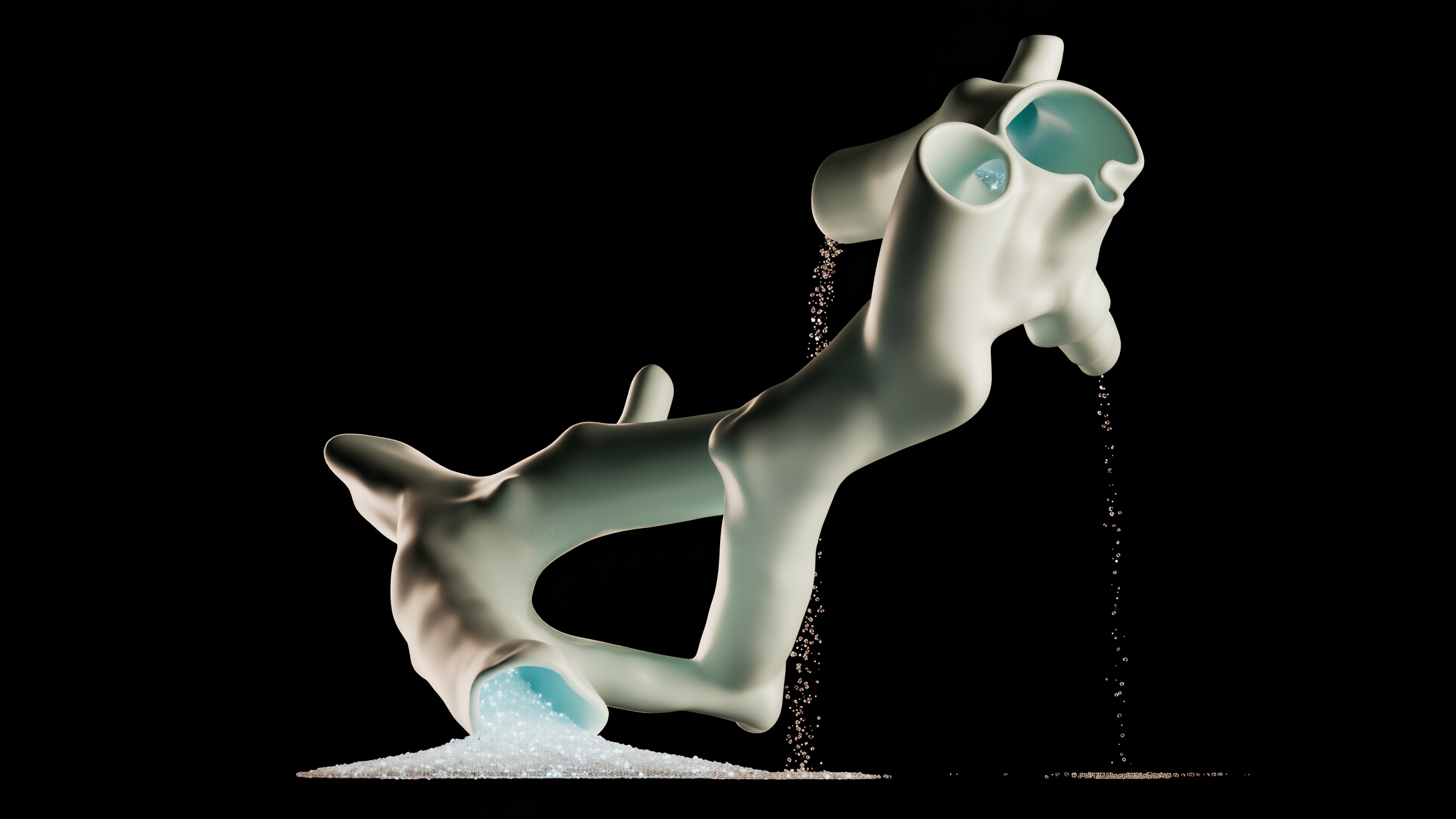 Synthetic plant and sand water study 01