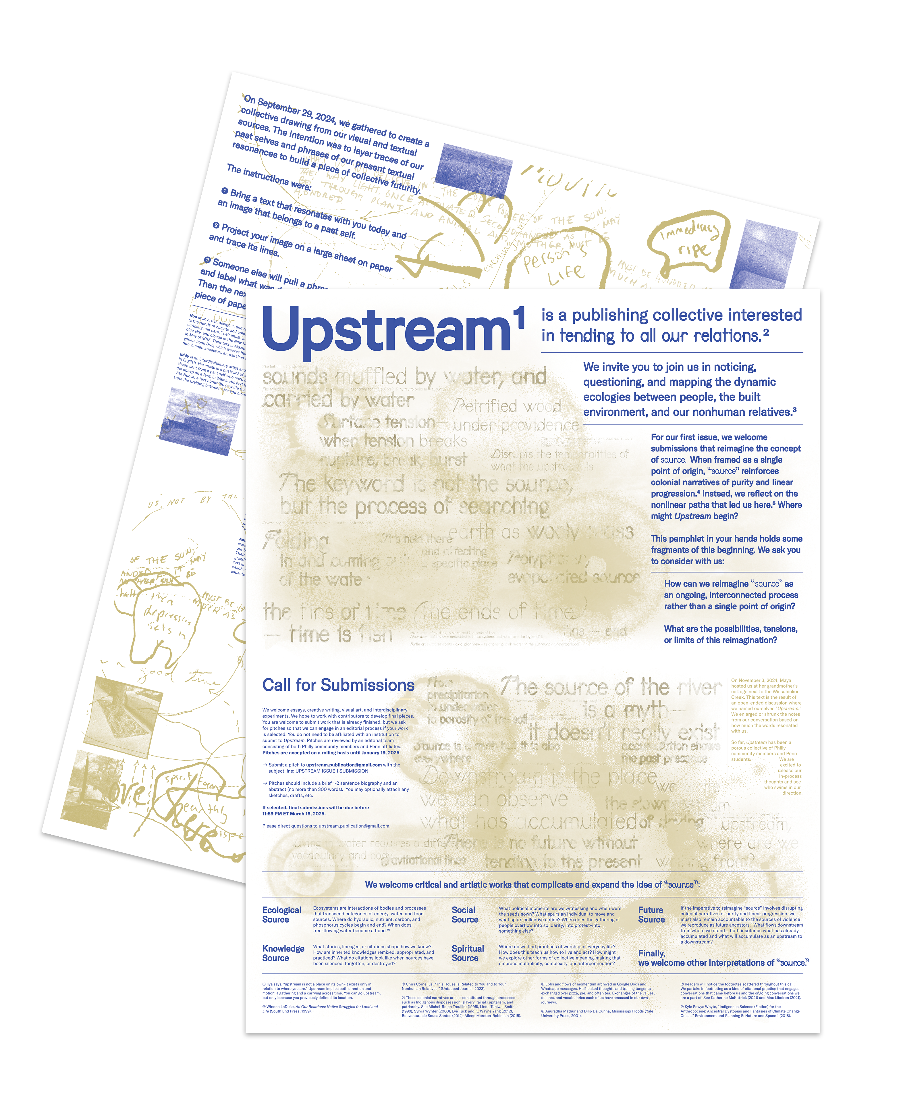 photo of a poster for Upstream's first call for submissions