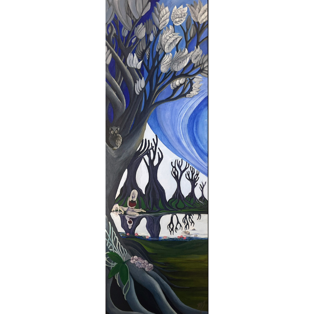 Acrylic on canvas titled 'Self reflection' by Malinda Hermansen