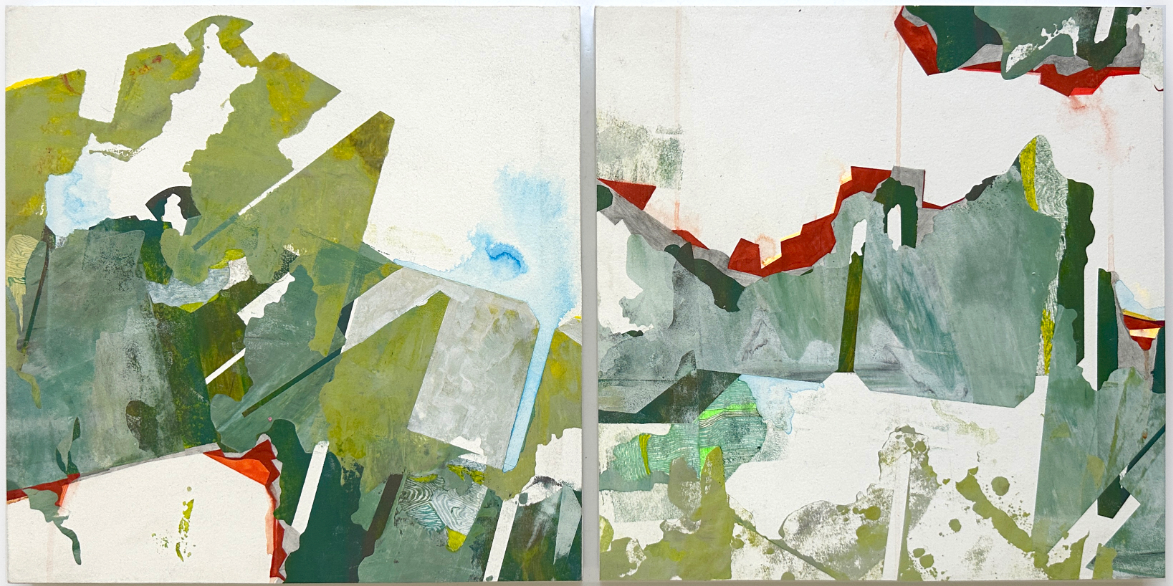 Oil on canvas titled 'The Conversation' by Damian Samuel