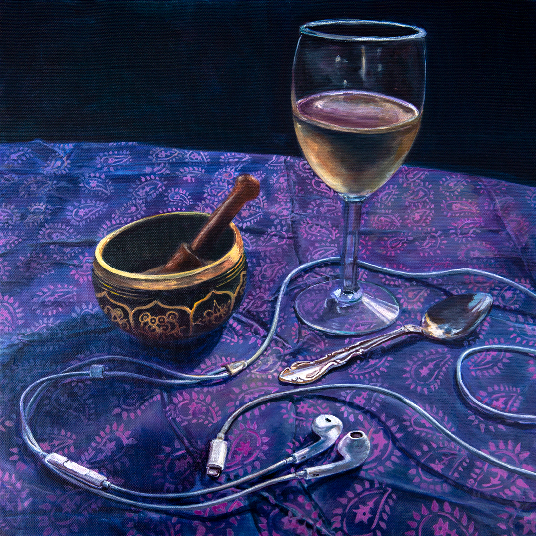 Acrylic on Canvas titled 'Hear no Evil' by Jennifer Lipson