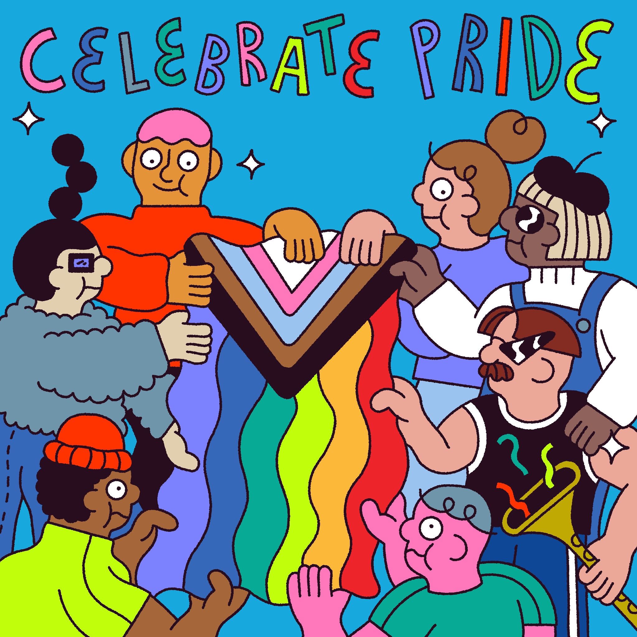 I did a series of illustrations for Vogue Eyewear's social media pages and website celebrating Pride and the LGBTQ+ community. The pieces were brought  lots of inspiration from the ballroom scene and queer culture. I also made a video that was posted on their Instagram showing a little bit of my process and my story as a queer person.
