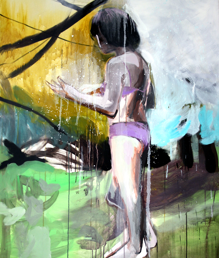 In the garden, acrylic and oil on canvas, 120/100 cm