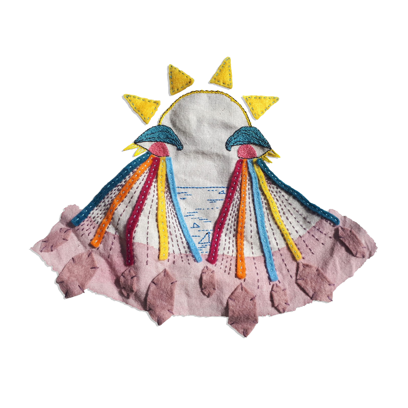 The dream state movement was a creative exercise that took place in 2020. The movement involved creating designs from a series of patterns objects and words. My response was included in the quilt because of the movement’s connections to textiles crafts.