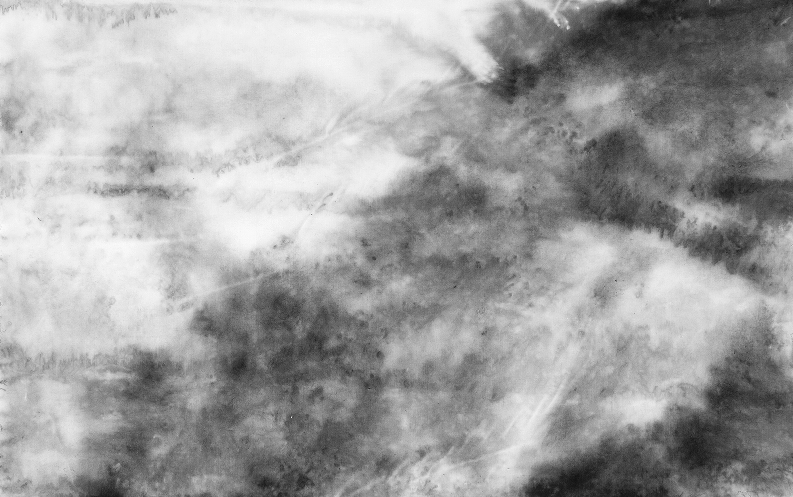 Mont analogue (V) [Mount Analogue (V)]Indian ink and methylcellulose on canvas45 x 71 cm, 2024