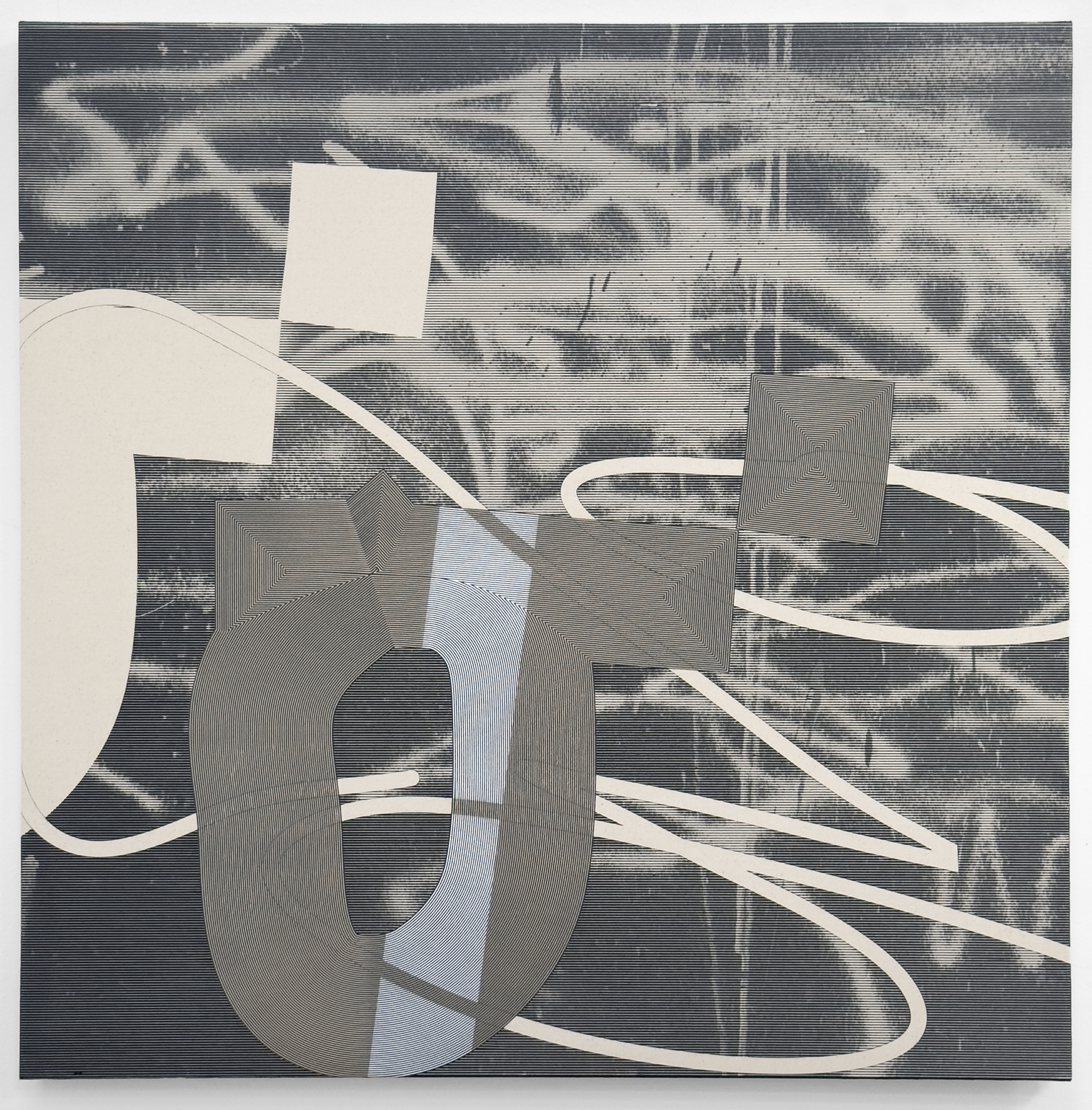 Alice Gallery 2025 Moonsail Acrylic and pencil on raw canvas 120 x 120 cm