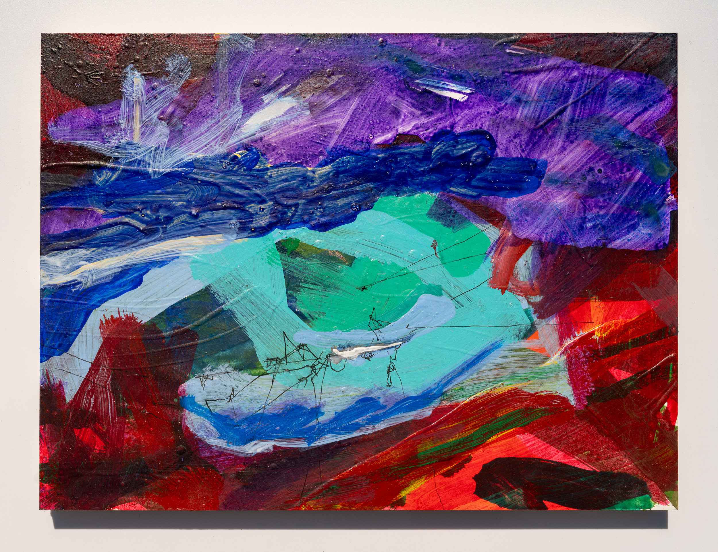 2025, acrylic and ink on panel, 9 x 12 inches