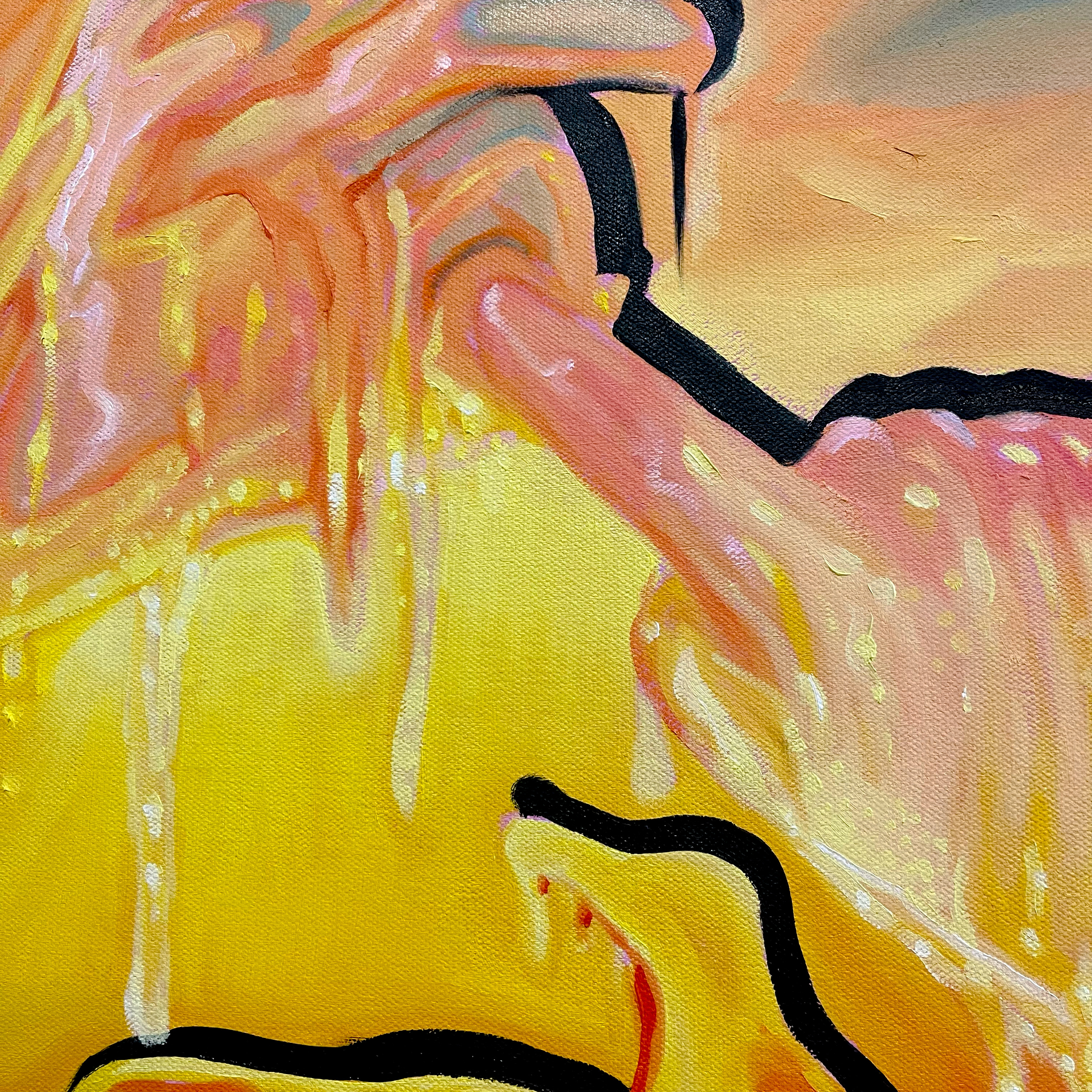 (Detail) It Was Never Just The Tip (2021). Oil on Canvas. 32 x 42 x 2 in