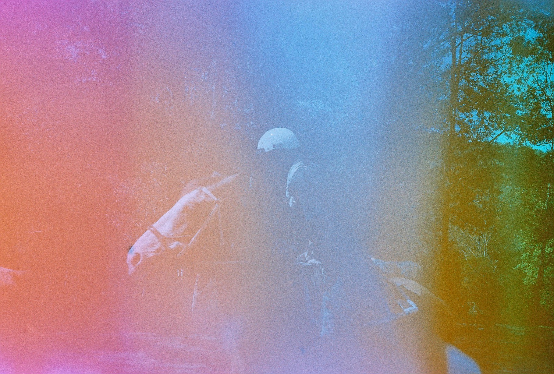 Horseback colour leaks on a Mamiya U Silver Sekor 35mm.