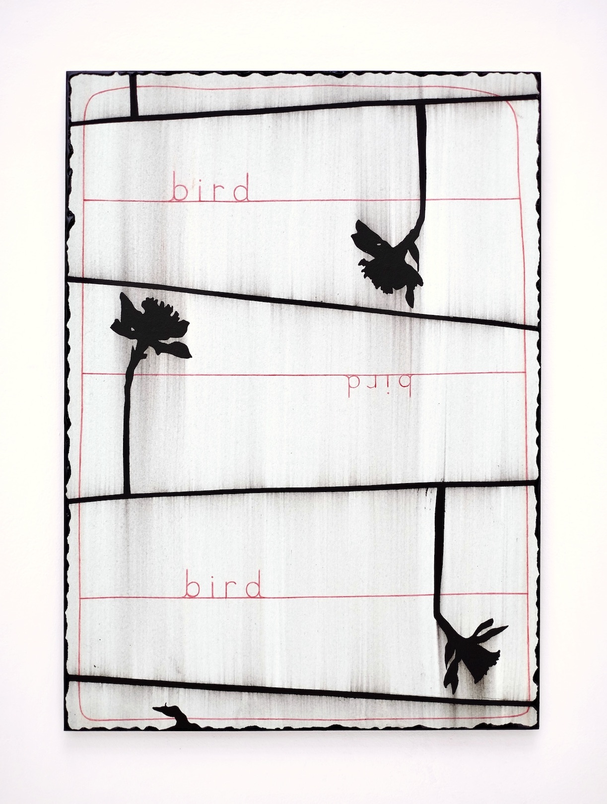 	‘Accompanied daffodils’, 2022, acrylic, alkyd and colour pencil on paper/aluminium, 43 x 31 cm, collection Ministry of Foreign Affairs of the Netherlands.