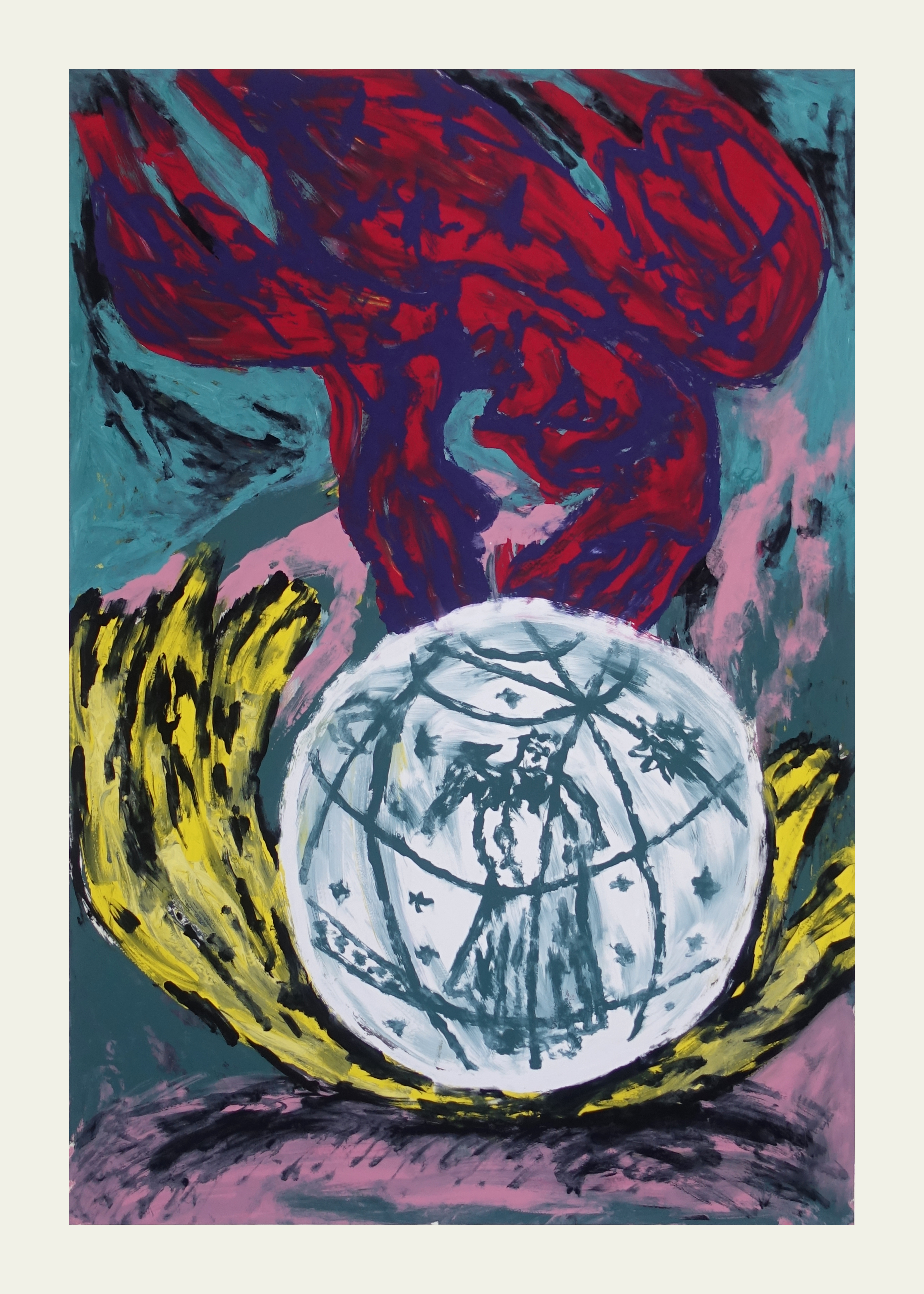 The Philosopher or the Friend of Wisdomserigraphic monotype on paper, 140x100cm, 2024