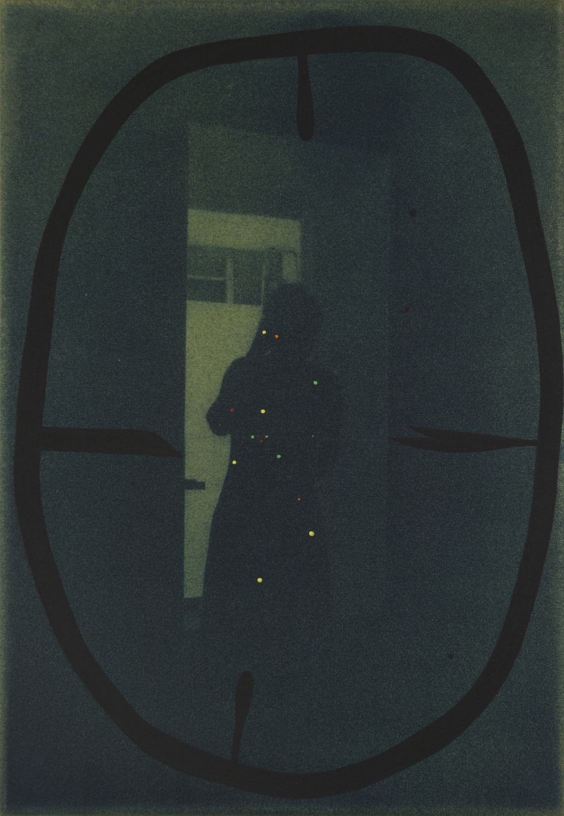 Untitled 2013, cyanotype and acrylic on canvas, 36 x 25 cm, private collection