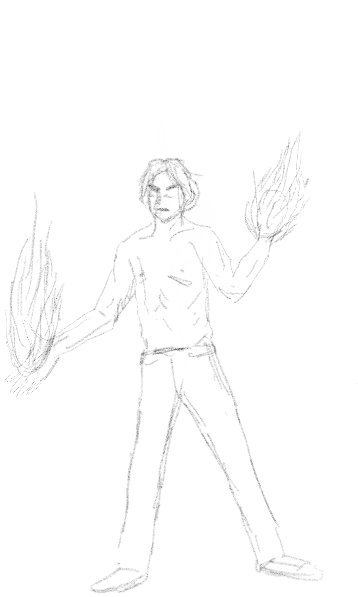 손 끝에서 불꽃을 쏴라_Shoot a flame at the tip of your hand_digital drawing_2021