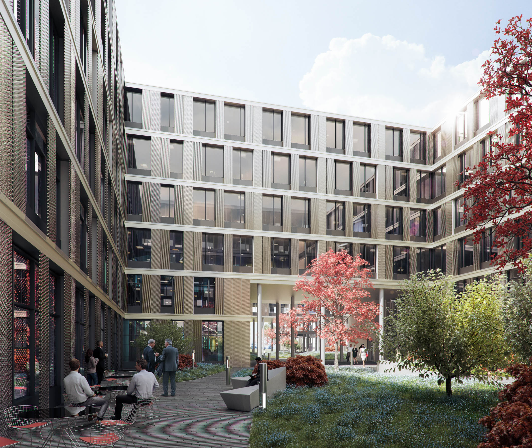 Visualization of the Courtyard of the Wissenscampus 9 in Stuttgart.
