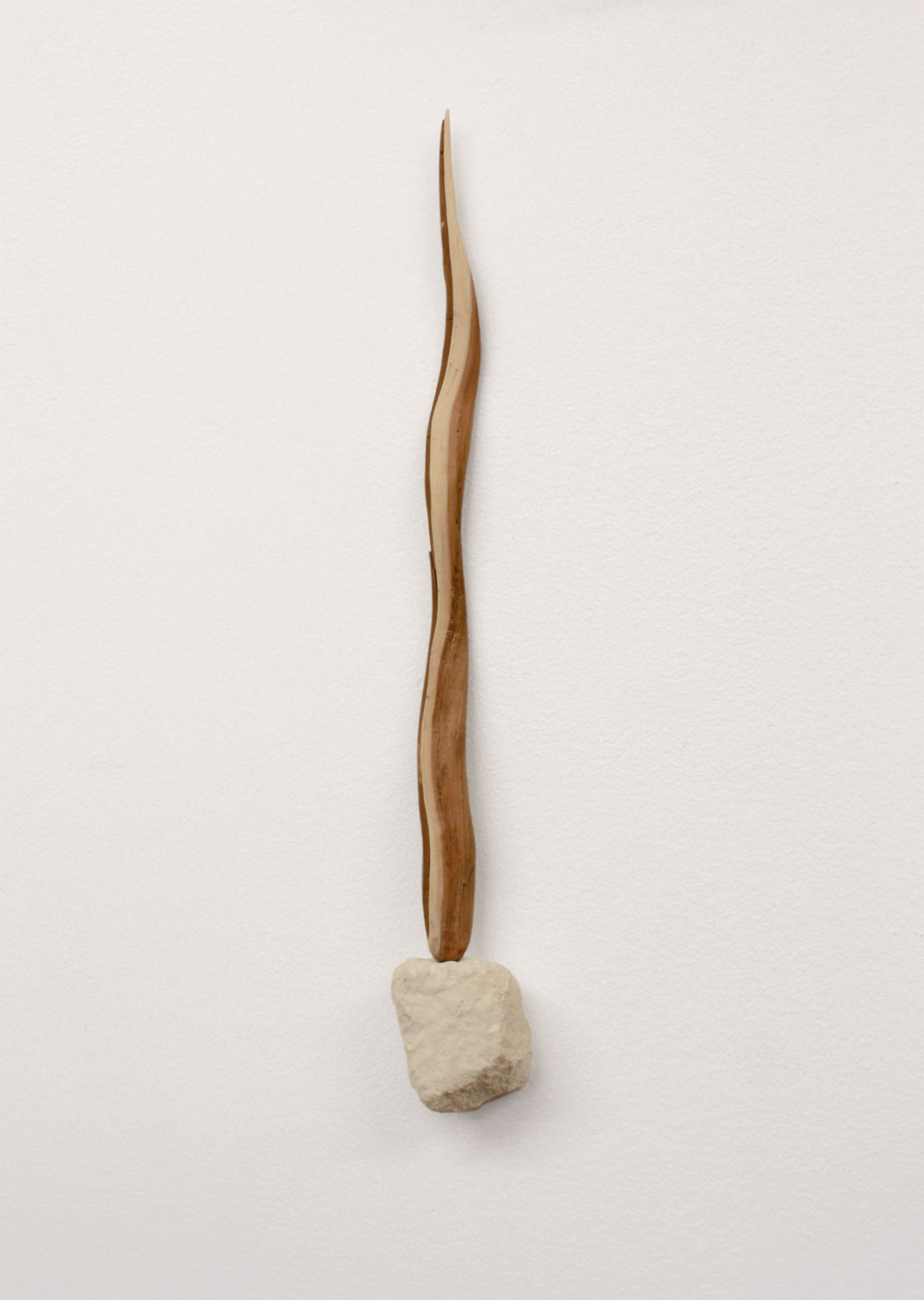 Waymarker, candle, 2019  Yew and limestone  35 x 4 x 3 cm