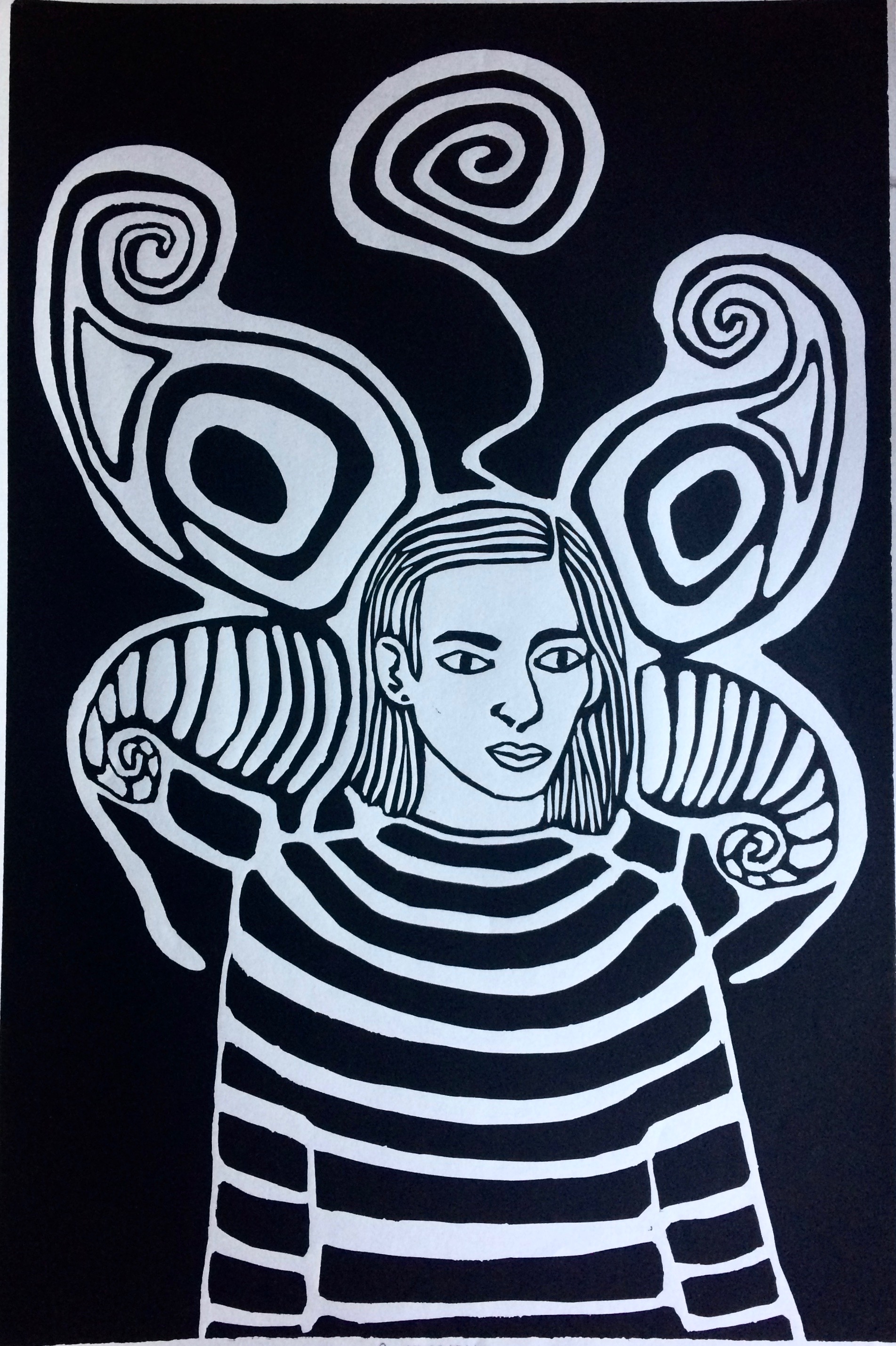 Butterfly (linoleum print)