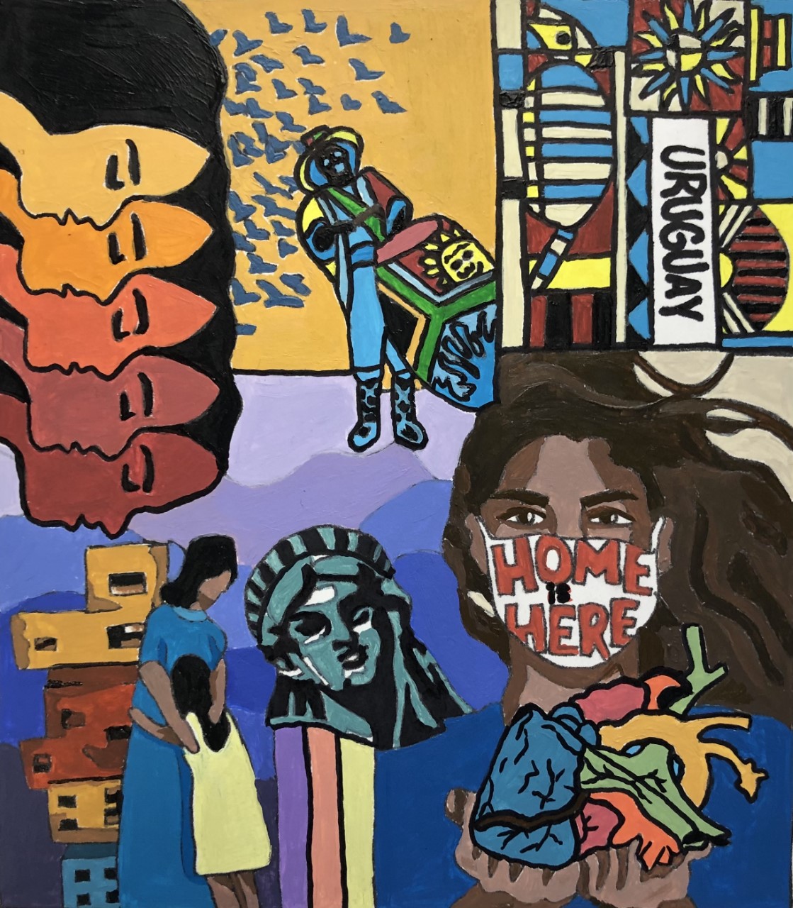 Melissa Sagaseta, Resilience, 14’x17’ Acrylic on bristol board, 2021