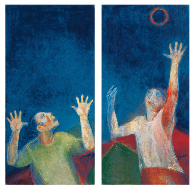 Eclissi, olio su tela, 126x126cm, 1993. Collezione Quadreria
