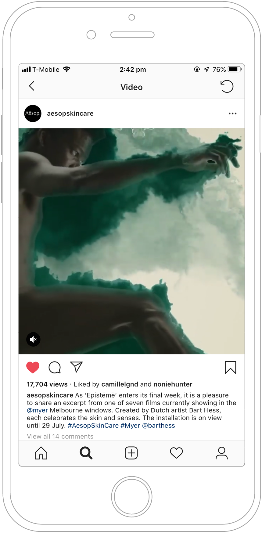 A phone screen featuring an instagram post launching the campaign.