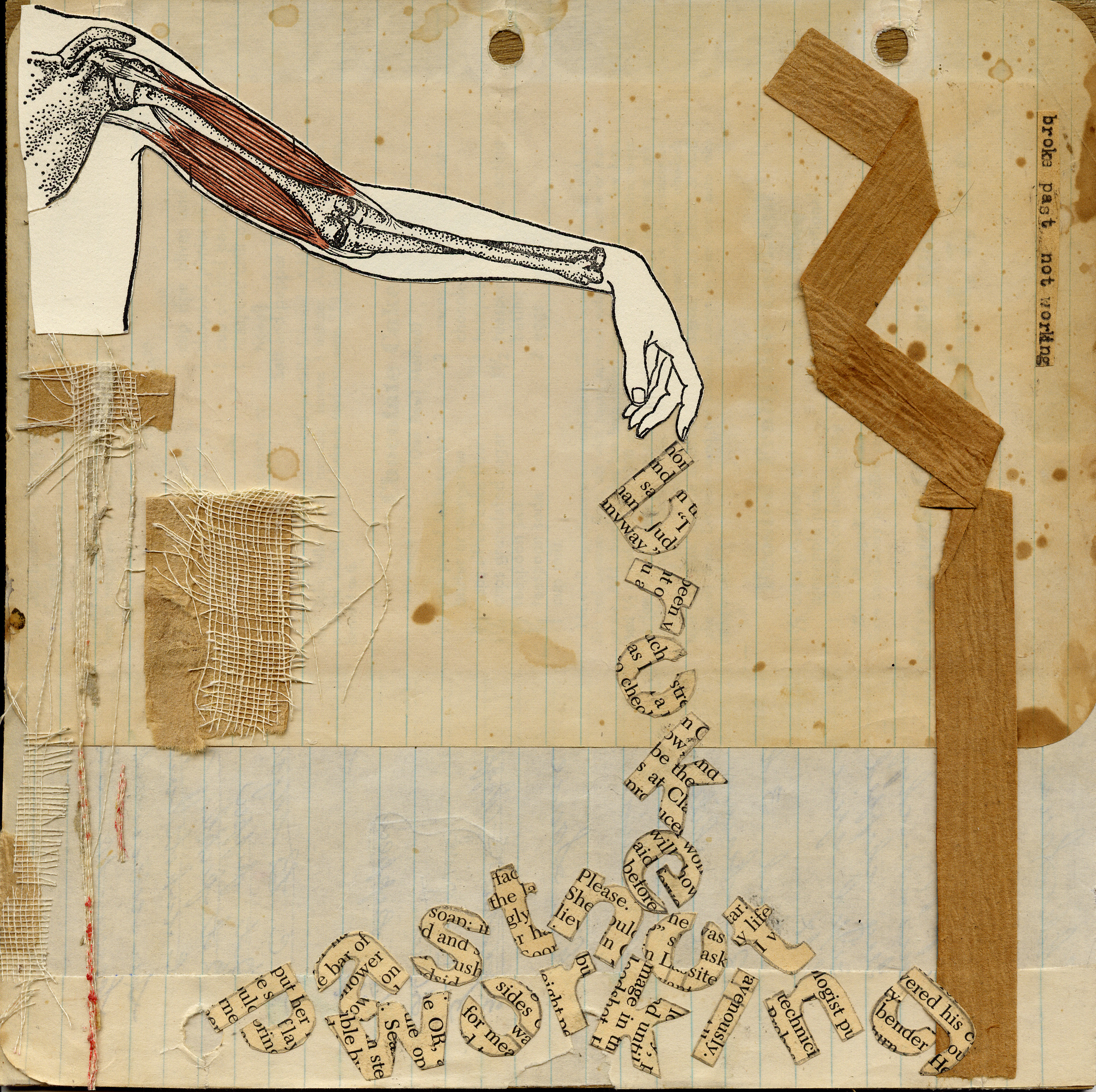 broke past not working - (hand-cut paper collage) 2011 - SOLD