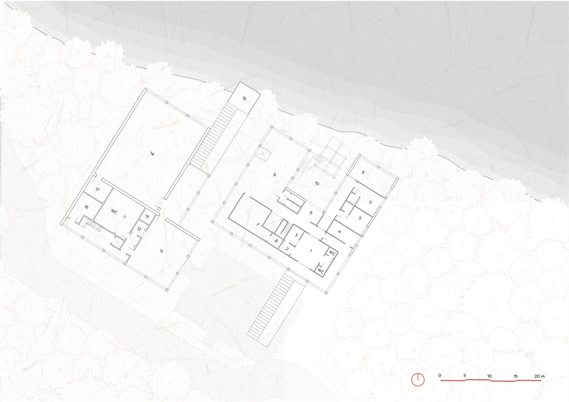 ground floor plan of the scheme with context