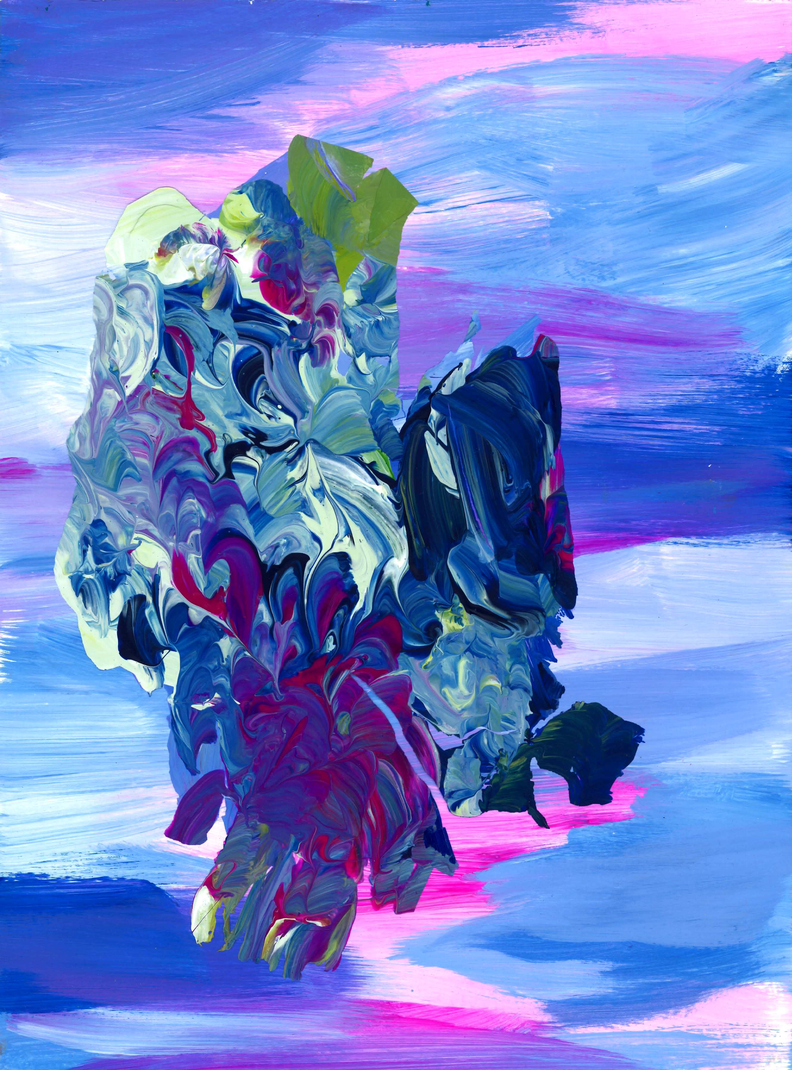 untitled (2016), acrylic on paper, 9" x 12"