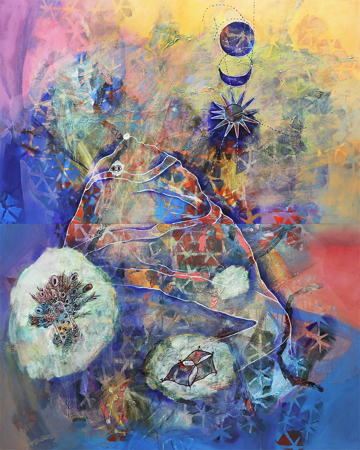 Doesn't listen to others_Oil, Oilstick, Watercolor on Linen _178.8x145.5cm_2024