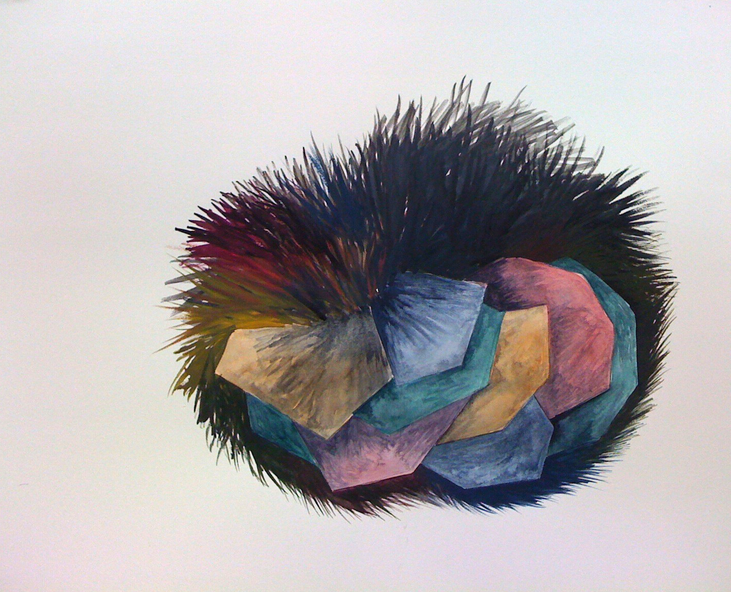 Urchin, 2011-2014, gouache and watercolour on paper, 400x400mm, NHS Collection, London.