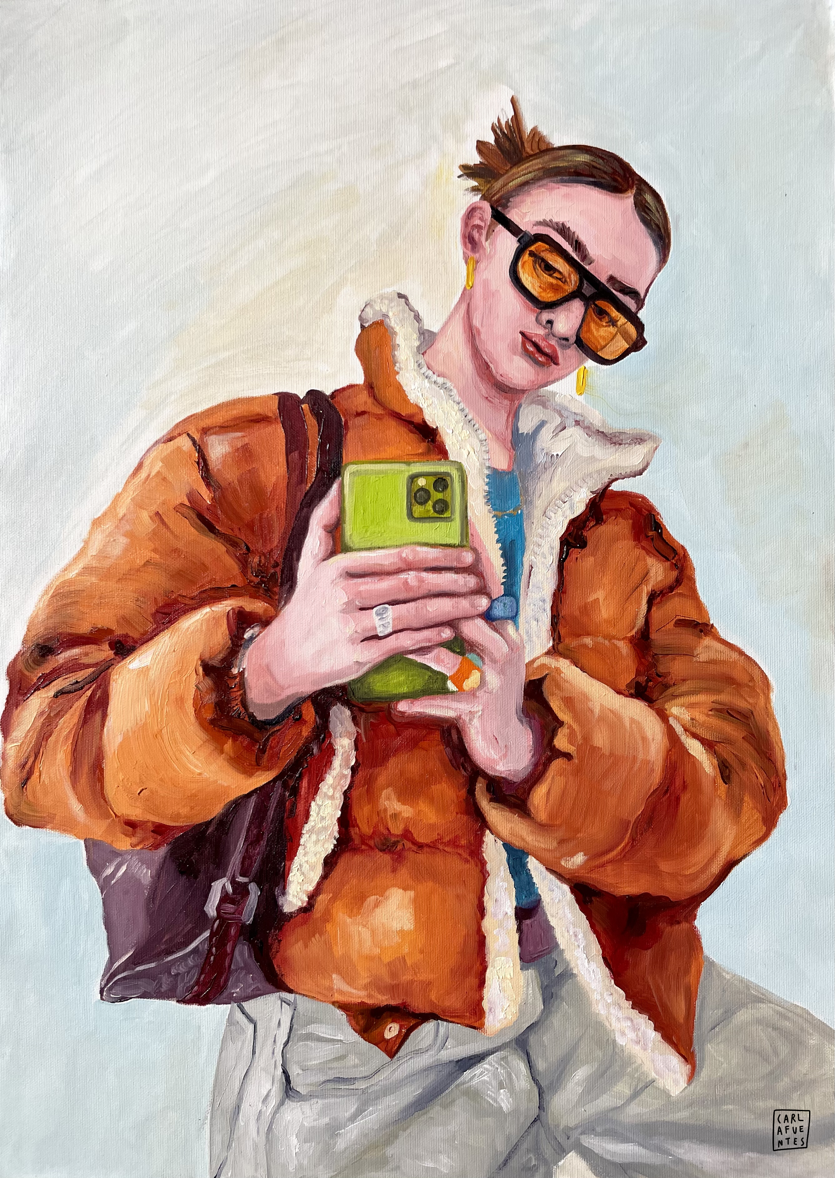 Naranja puff. Oil on paper. 2023