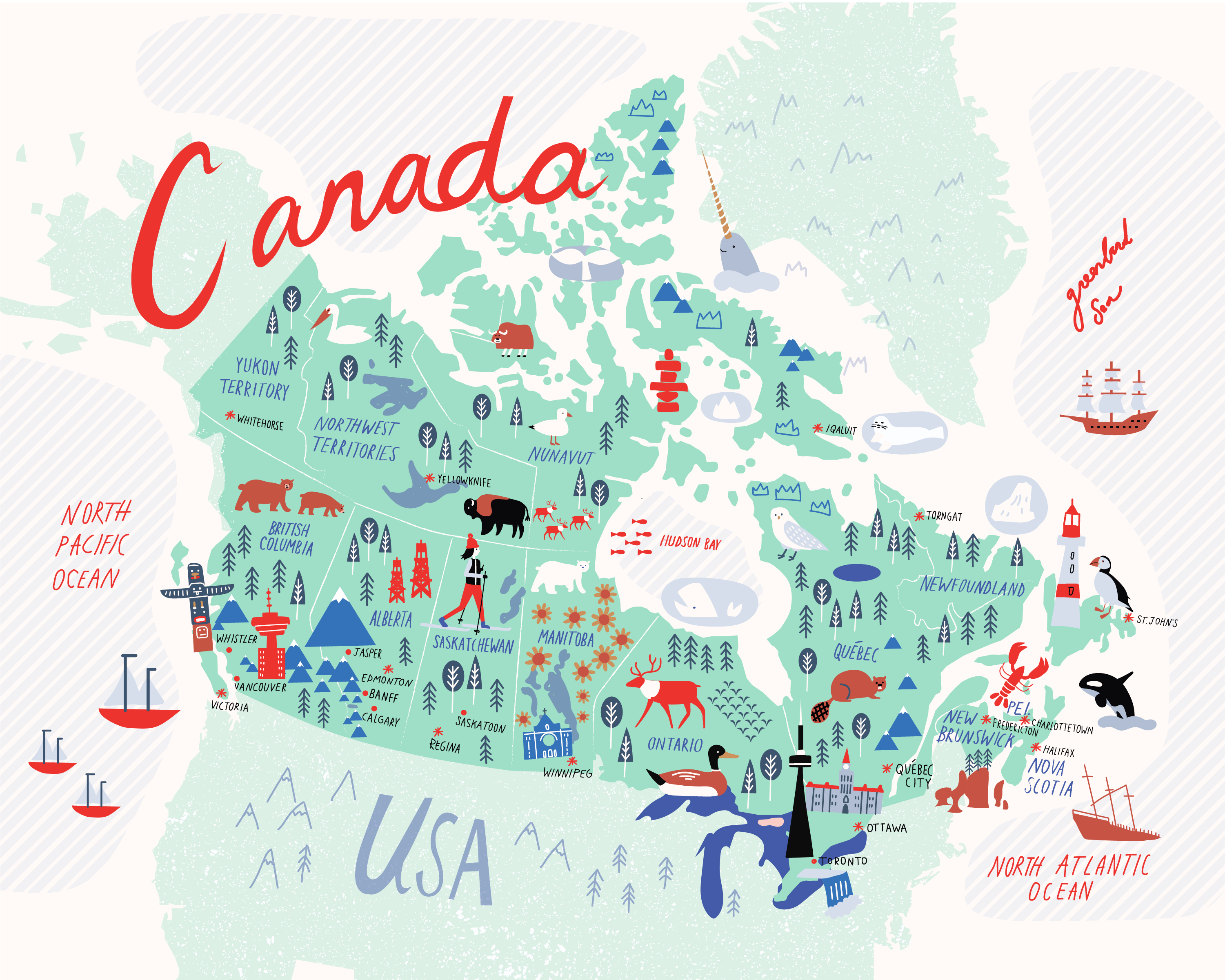 Туристическая карта Канады