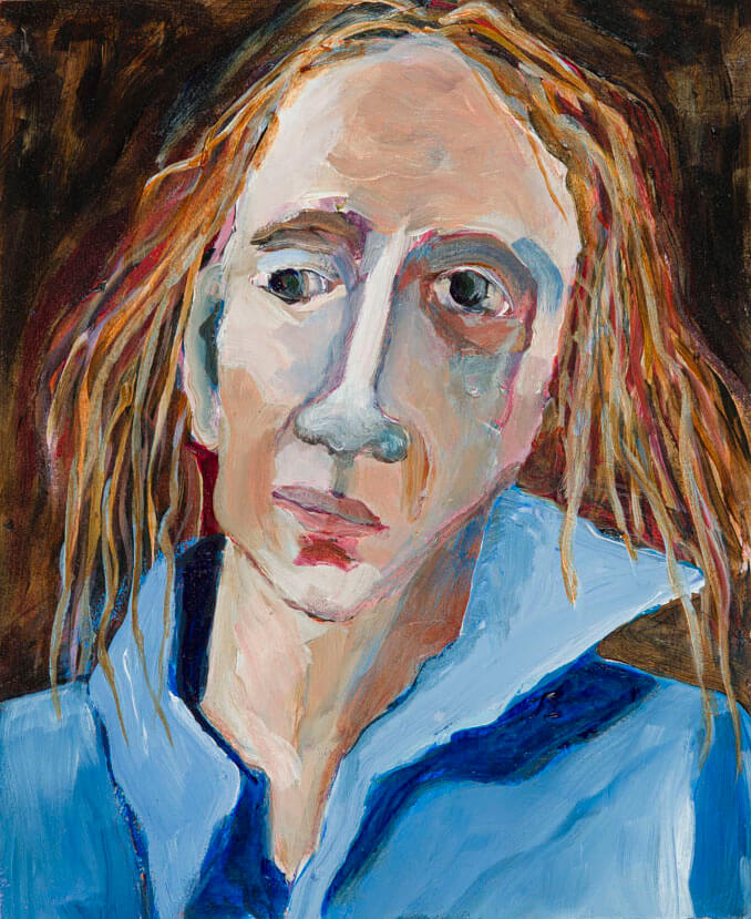 Man with a Blue Shirt — 28 x 23cm Acrylic on paper (2022)