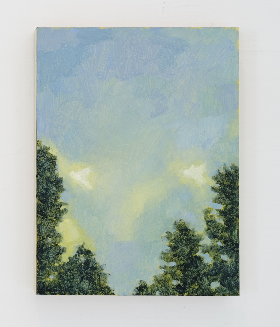 "On a walk (two angels)", 12 x 9 inches, oil on board, 2025. $400