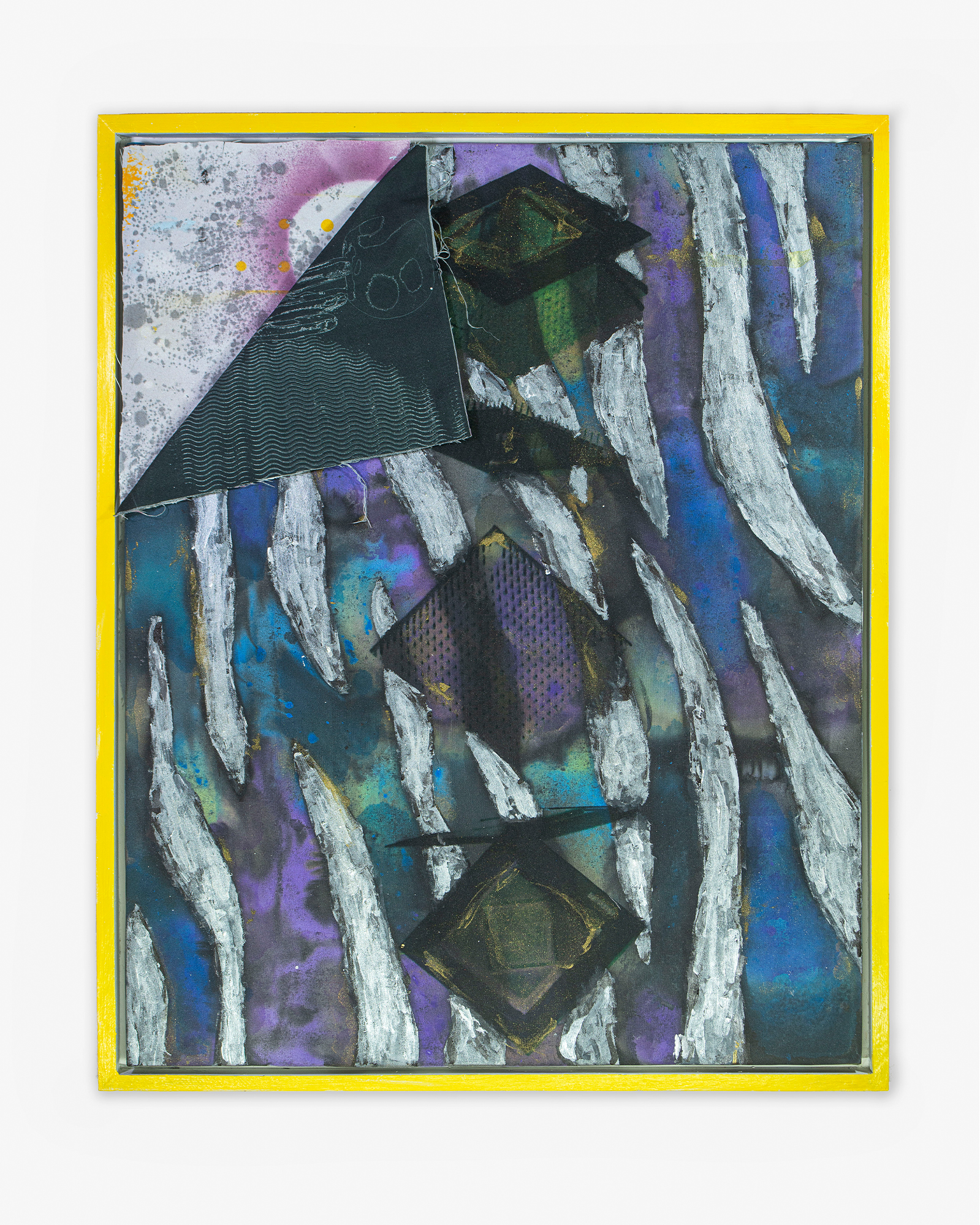 Untitled #10, 55x44cm, 2022 - fabric printing (sublimation), acrylic paint, spray paint, India ink