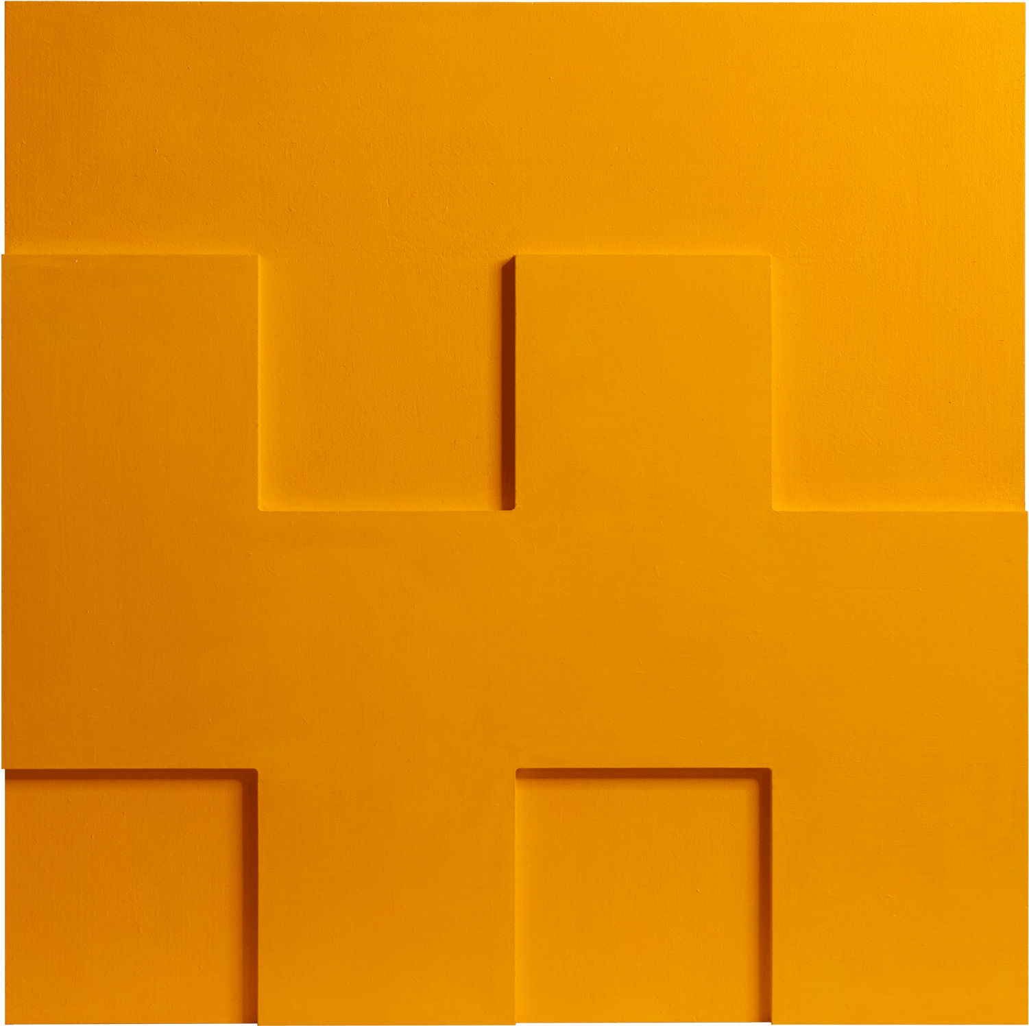 Monochrome Landscapes I. Cadmium Yellow Deep Hue 2 / Series of acrylic paintings on fibreboard 2021–2022 / 50x50 cm