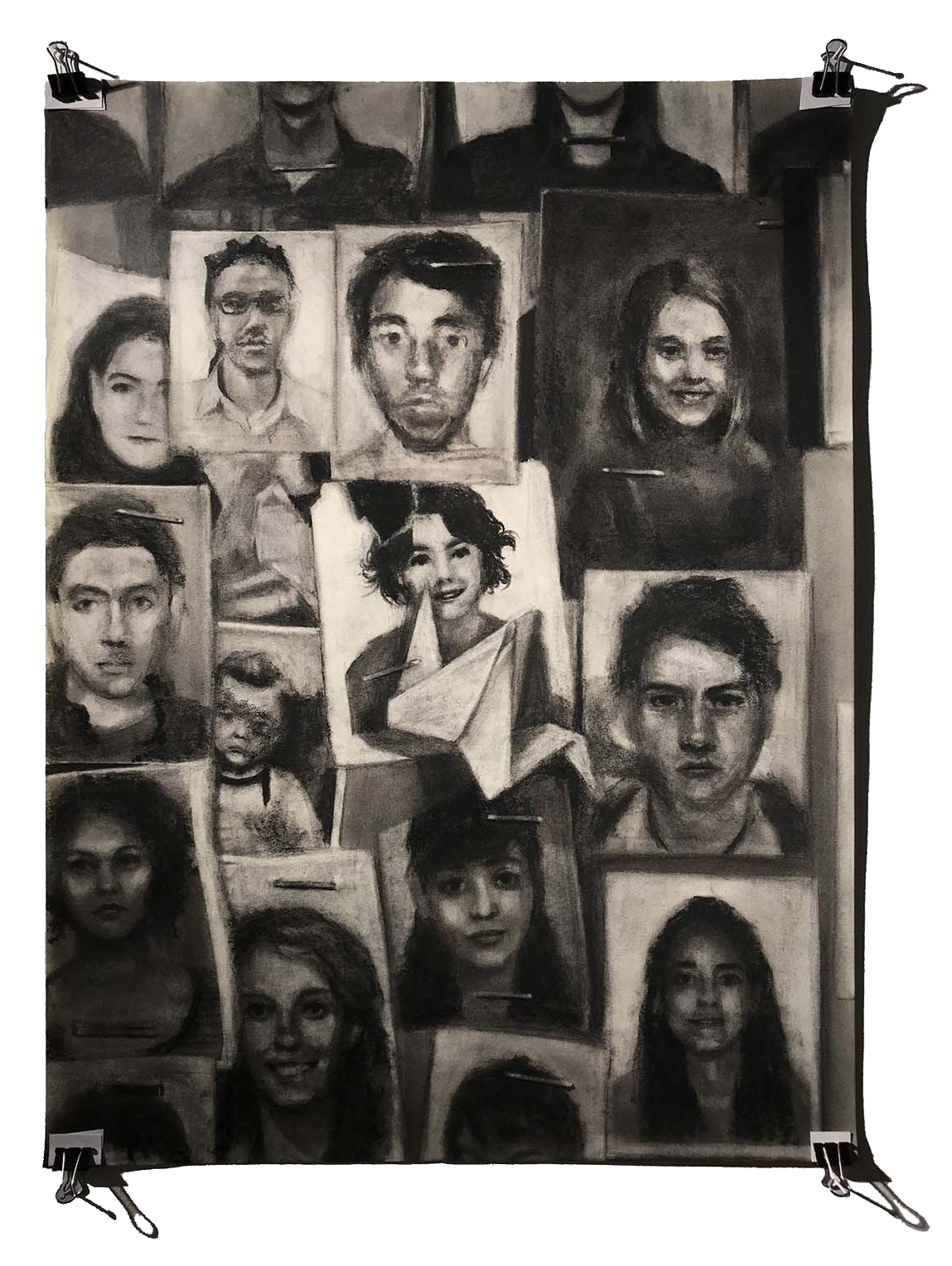 ID, 2019. Charcoal on paper, 24"x18".