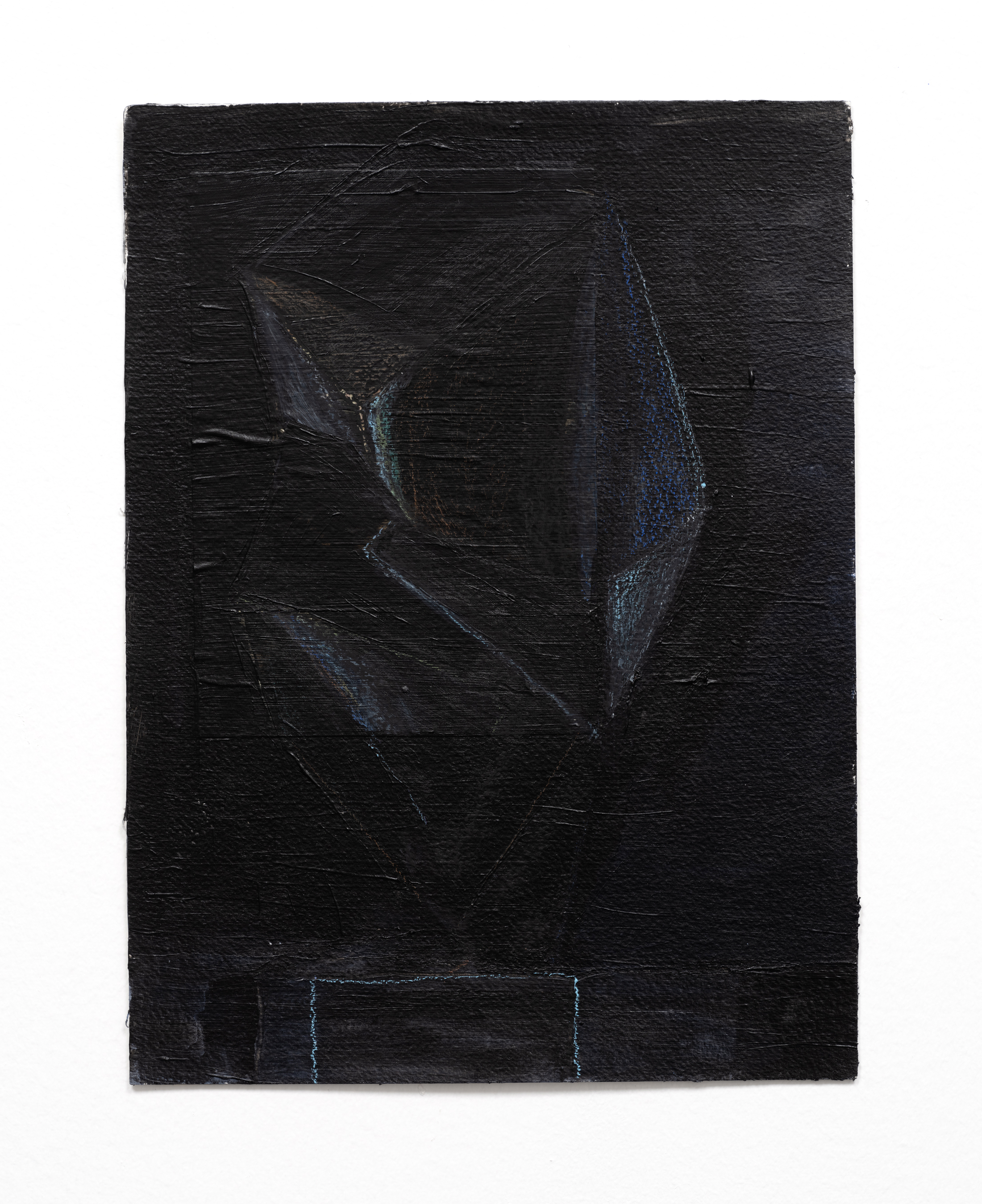 Untitled (Homage), 2022, 12 x 9 in, Acrylic, printed photograph, and oil pastel on paper