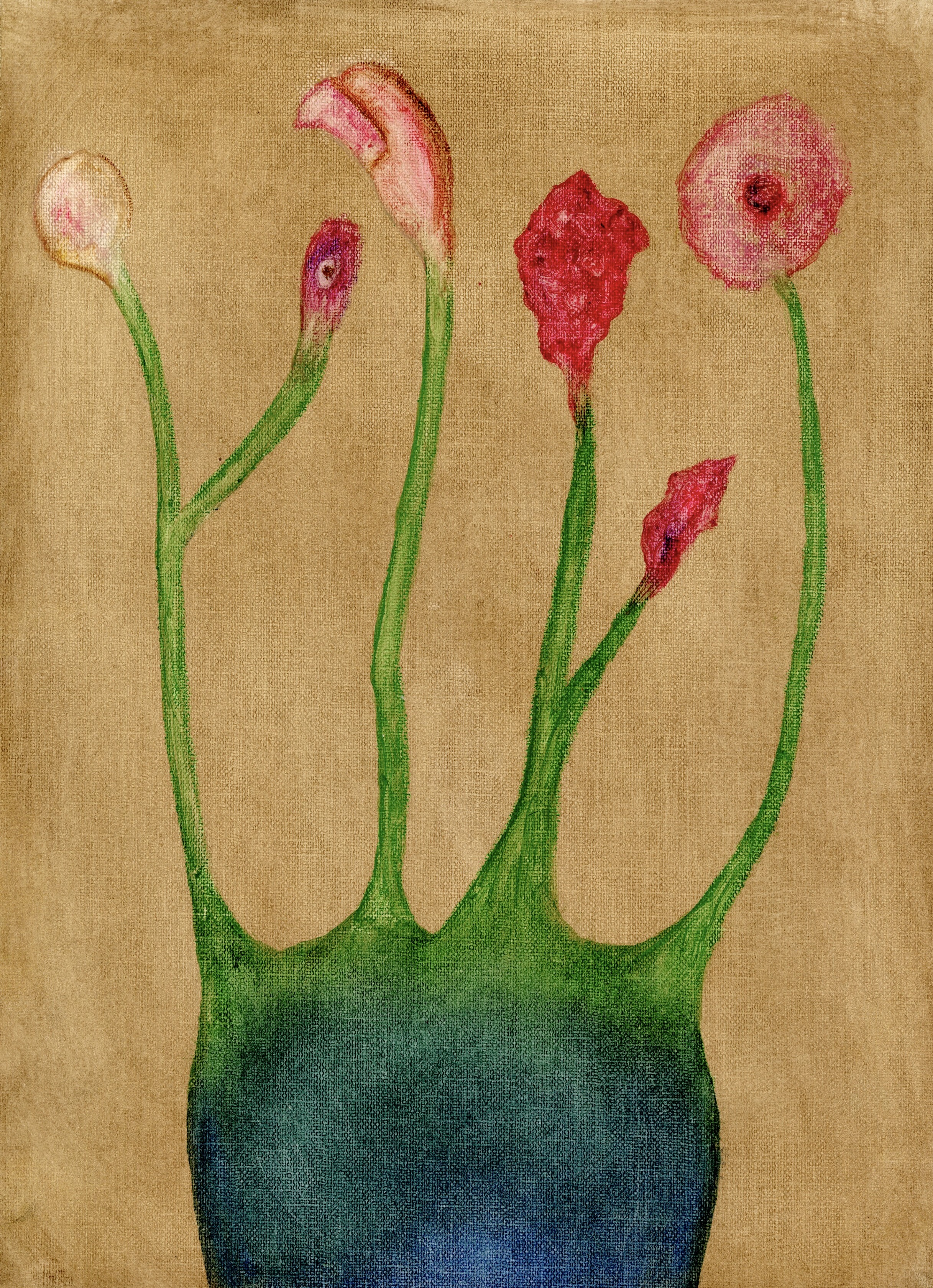 Ailment Tree, oil and oil bar on canvas paper, 21 x 29.7cm, 2020