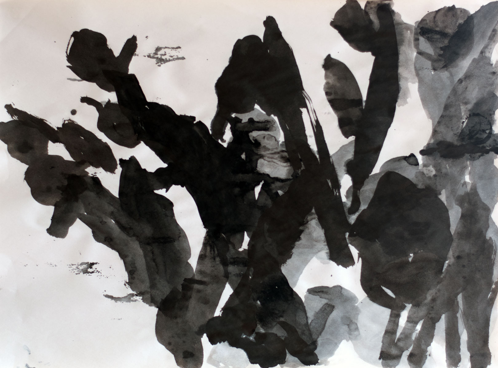 Ink on newsprint drawings — Ekaterina Vanovskaya